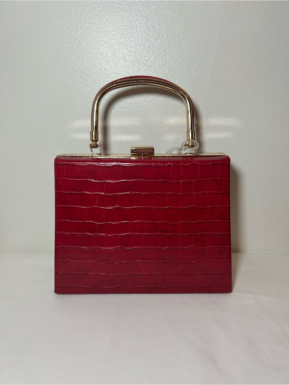 Red Croc-Embossed Top Handle Bag Like Dreams Bag NWT